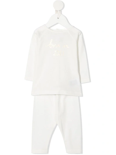Bonpoint Babies' Logo-print Tracksuit In 白色