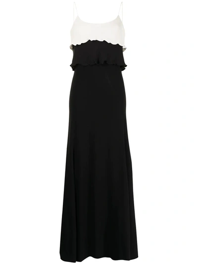 Pre-owned Giorgio Armani Ruffled Detailing Gown In Black