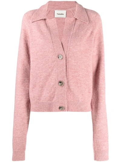 Nanushka Button-up Knit Cardigan In Pink