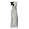 LAUREN RALPH LAUREN BOW-TRIM METALLIC GOWN,0044094811