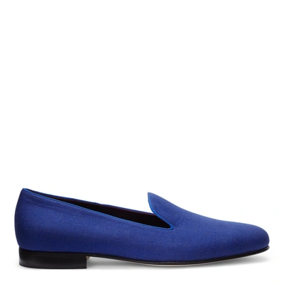 Ralph Lauren Alonzo Linen Slipper In Royal Blue