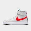 Nike Kids' Blazer Mid '77 High Top Sneaker In Platinum Tint/bright Crimson