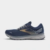 Brooks Men's Ghost 13 Running Sneakers From Finish Line In Navy/gold/white