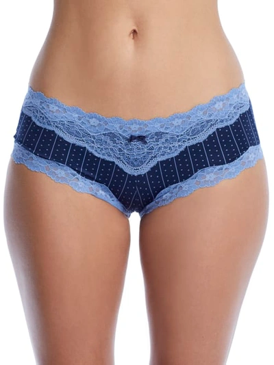 Maidenform Scalloped Lace Hipster In Navy Stripe,dot