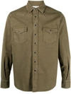 Saint Laurent Western-inspired Press-stud Shirt In Green