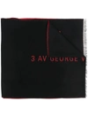 GIVENCHY EMBROIDERED-LOGO WOOL SCARF