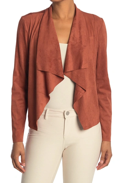 Bagatelle Draped Faux Suede Jacket In Spice