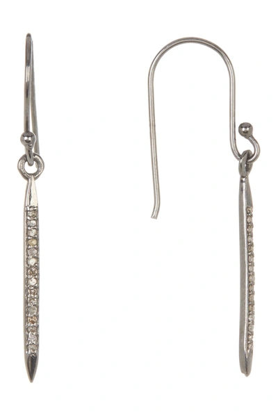 Adornia Mini Lexington Champagne Diamond Spike Drop Earrings In Silver