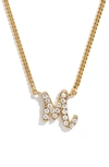 Baublebar Crystal Graffiti Initial Pendant Necklace In Gold M