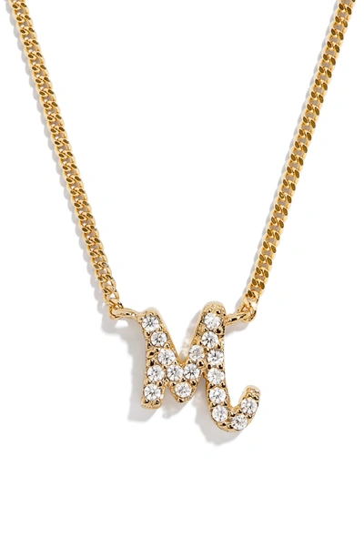 Baublebar Crystal Graffiti Initial Pendant Necklace In Gold M