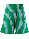 Msgm Bermuda Shorts In Green And Purple In Green