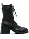 ANN DEMEULEMEESTER LEATHER COMBAT BOOTS