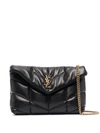 Saint Laurent Lou Puffer Medium Ysl Shoulder Bag In Quilted Leather In Black