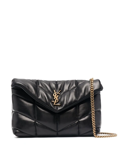 Saint Laurent Lou Lou Puffer Crossbody Bag In Black