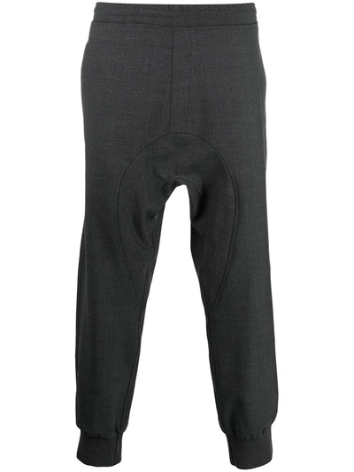 Neil Barrett Grey Cropped Drop-crotch Trousers