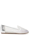 LE SILLA NICOLE CRYSTAL-EMBELLISHED MESH LOAFERS