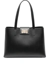 Furla Shopping 1927 L Black Leather Tote In Black