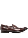 Officine Creative Classic Polished Slip-on Loafers In Brown