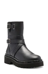 Vince Camuto Messtia Moto Bootie In Black Leather