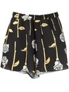 Opening Ceremony Rose-print Elasticated Shorts In Black