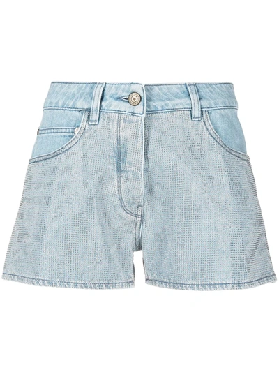 Golden Goose Zoey Shorts In Cyan Denim In Yellow