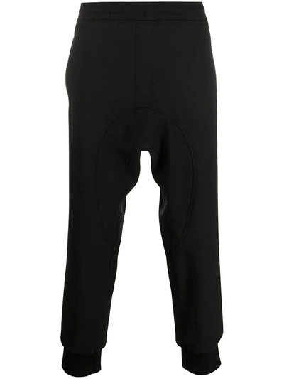 Neil Barrett Black Cropped Drop-crotch Trousers
