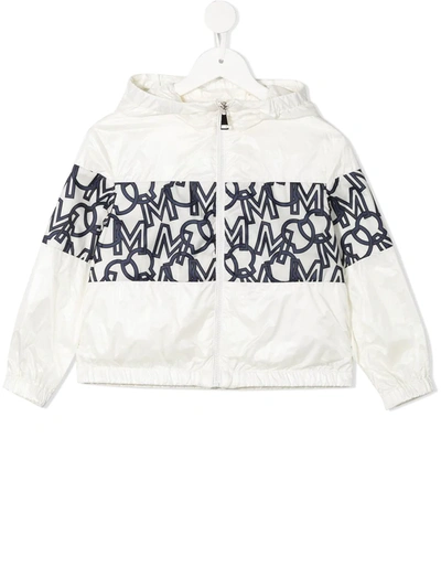 Moncler Kids' 经典logo连帽夹克 In White