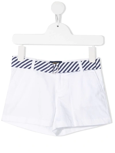 Ralph Lauren Kids' 条纹束腰短裤 In White