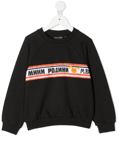 Mini Rodini Printed-stripe Sweatshirt In Black