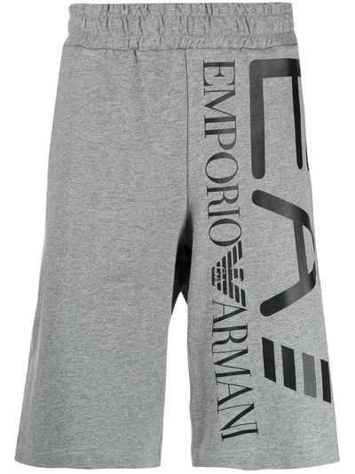 Ea7 Train Logo Bermuda Shorts In Grey