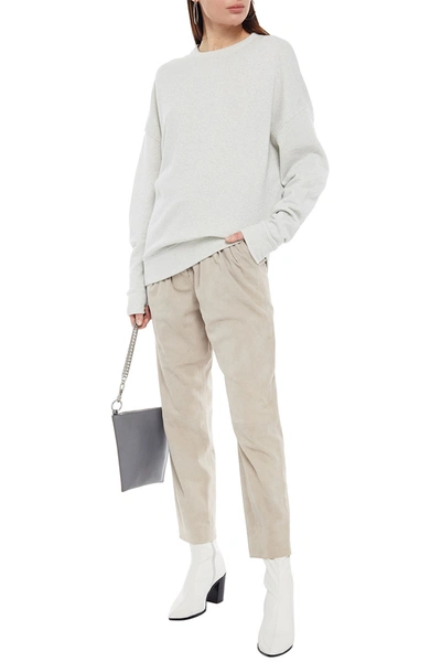 Iro Regent Metallic French Cotton-blend Terry Sweatshirt In Light Grey