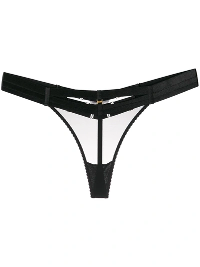 Bordelle Art Deco Multiple-strap Thongs In Black