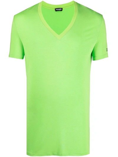 Dsquared2 Short-sleeve V-neck T-shirt In Green