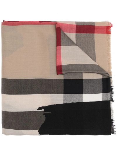 Burberry Love Print Scarf In Brown