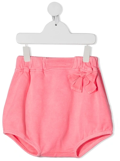 Douuod Kids' Bow-detail Cotton Shorts In Pink