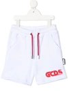 Gcds Neon Logo Bermuda Shorts In White In White