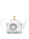 Fornasetti Solitario Hand Painted Teapot In White