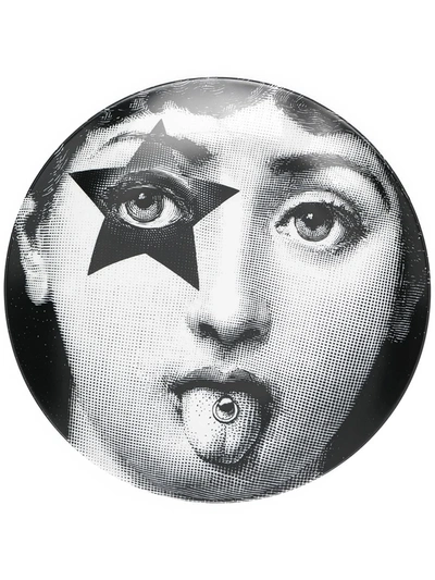 Fornasetti T&v Ceramic Wall Plate In White