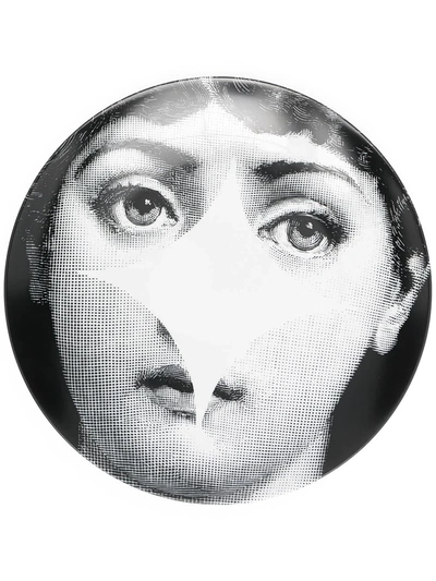 Fornasetti T&v Ceramic Wall Plate In White