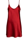 La Perla Scoop-neck Silk Slip Nightdress In Rot