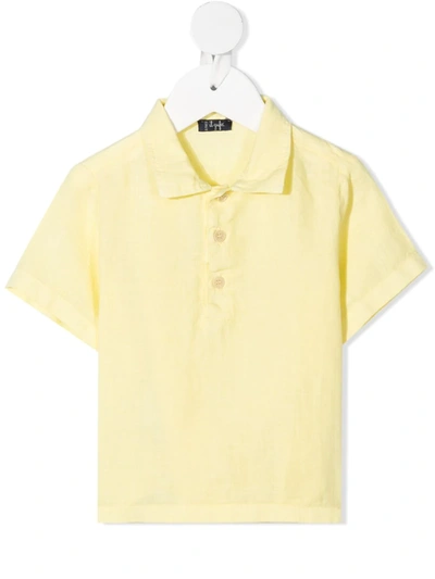 Il Gufo Babies' Short-sleeved Linen Shirt In 黄色