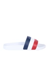 Moncler Basile Rubber Slide Sandals In White