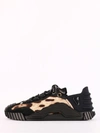 Dolce & Gabbana Leather And Fabric Low-top Sneakers In Black