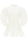 ALEXANDER MCQUEEN COTTON SHIRT WITH PEPLUM,654721 QAAAD 9000