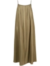 FEDERICA TOSI LONG GREEN SILK DRESS,11755209