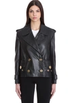 BALMAIN LEATHER JACKET IN BLACK LEATHER,VF19495L0620PA