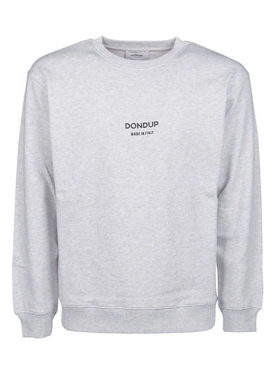 Dondup Logo Sweatshirt In Melange Gray In Grey