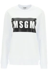 Msgm Printed French Cotton-terry Sweatshirt In Off White (white)