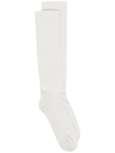 Rick Owens Logo-print Socks In Grey