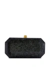 Tyler Ellis Small Perry Glitter Clutch Bag In Black